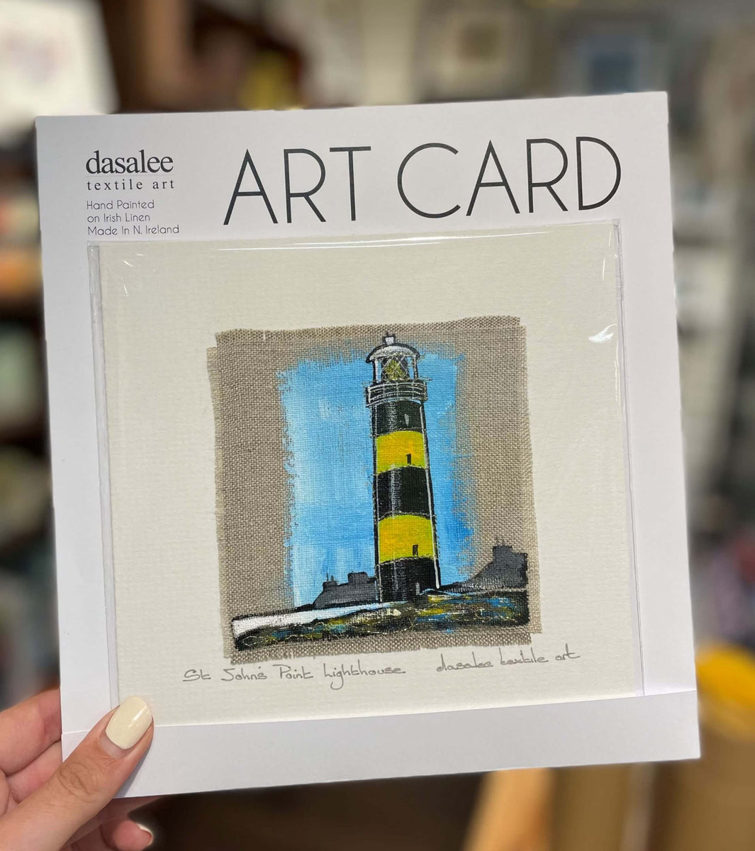 St. John's Lighthouse - Handpainted Irish Linen Wall Art – Painted Earth