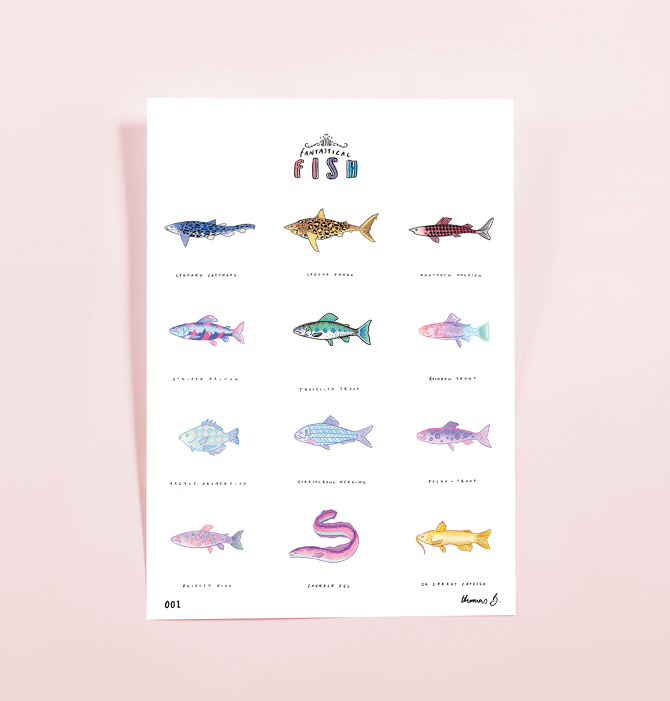 Illustration of Fantastical Fish Colourful