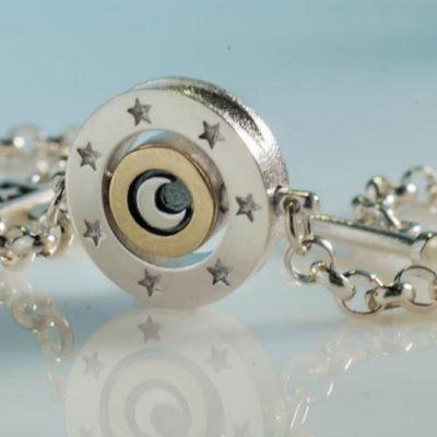 Sun and Moon Silver and Gold Bracelet | Alan Ardiff at Painted Earth
