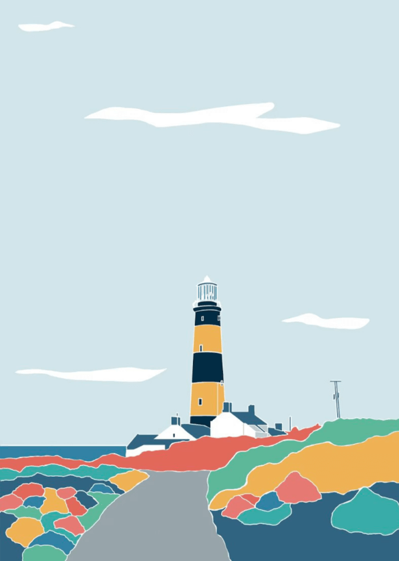 St John's Point Lighthouse Illustration Print – Painted Earth