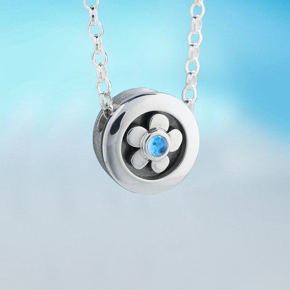 Blue Forget Me Not Flower Spinning Pendant | Alan Ardiff at Painted Earth