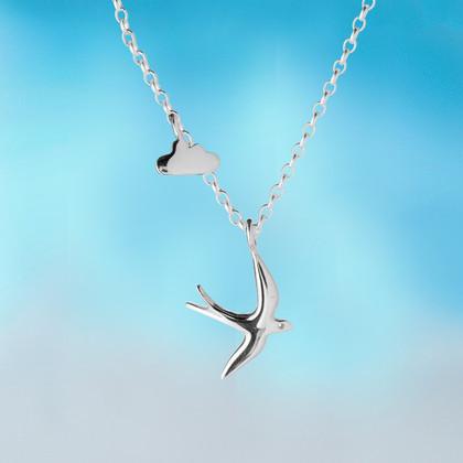 Silver Swallow little silver cloud pendant