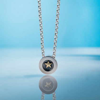 Gold Star on silver pendant and chain