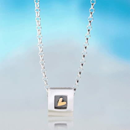 Golden Heart Spinning Silver Pendant | Alan Ardiff at Painted Earth