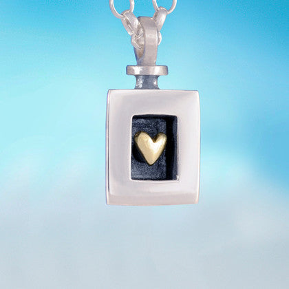 Golden Heart in Silver Frame Pendant | Alan Ardiff at Painted Earth