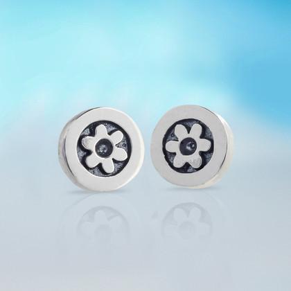 Little Flower Silver Stud Earrings | Alan Ardiff at Painted Earth