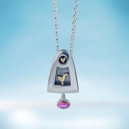 Love Bird Silver and Gold Necklace | Alan Ardiff at Painted Earth