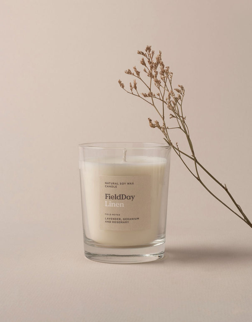 Large linen candle