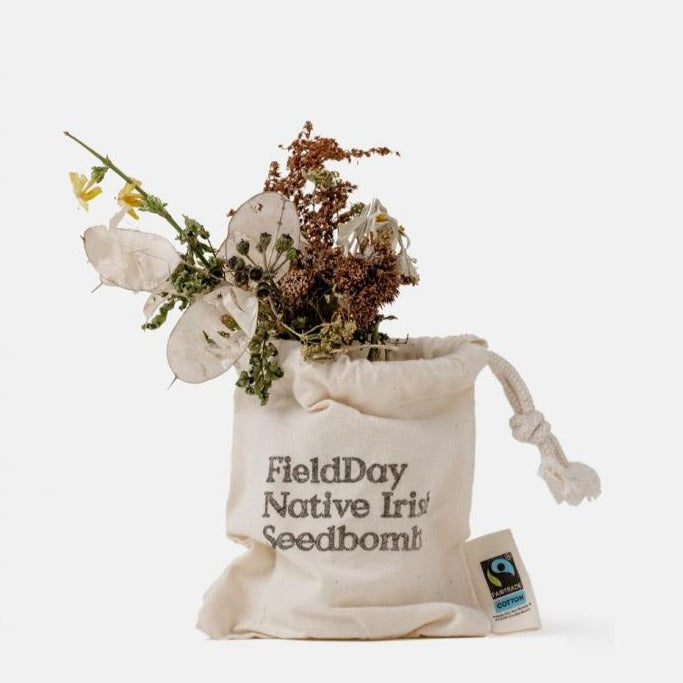 Seed Bomb cotton bag with flowers